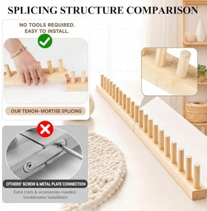 60" Long Adjustable Chunky Blanket Knitting Loom Kit with Storage Bag - Image 2