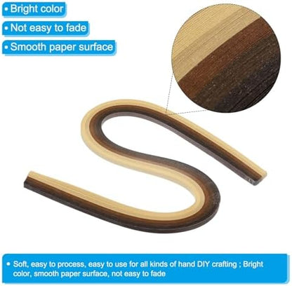 PATIKIL 120pcs Rainbow Quilling Strips Paper 3/16"(5mm) 21" Origami Paper Quilling Strip for Art DIY Hand Craft Christmas, Gradient Brown - Image 3