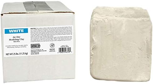 AMACO AMA46318R Air Dry Clay, 25 lbs, White (Color May Vary) & Sax 229173 True Flow Gloss Glaze - 1 Pint - Natural Clear, 16 Fl Oz (Pack of 1) - Image 2