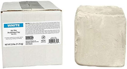AMACO AMA46318R Air Dry Clay, 25 lbs, White (Color May Vary) & Sax 229173 True Flow Gloss Glaze - 1 Pint - Natural Clear, 16 Fl Oz (Pack of 1) - Image 2