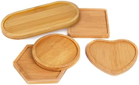 DIY Mosaic Bamboo Coasters, Blank Base Trays, Drinking Cup Coaster, Plant Coaster, Art Plate (6 Pack, Mosaic Tiles not Included) - Image 3