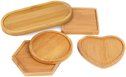 DIY Mosaic Bamboo Coasters, Blank Base Trays, Drinking Cup Coaster, Plant Coaster, Art Plate (6 Pack, Mosaic Tiles not Included) - Image 3