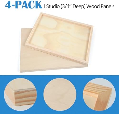 Falling in Art 4 Pack 14x14’’ Unfinished Birch Wood Panels Kit for Painting - Image 6