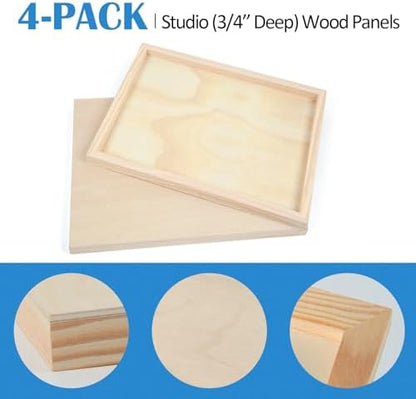 Falling in Art 4 Pack 5x5’’ Unfinished Birch Wood Panels Kit for Painting - Image 6