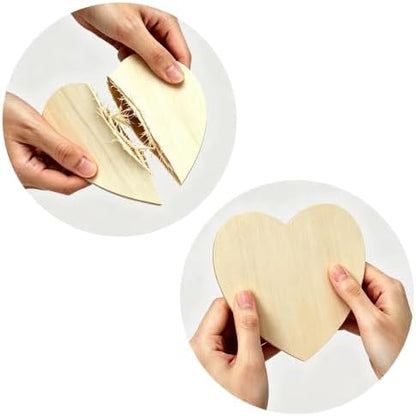 5 Pack 4 Inch Unfinished Wood Pieces for Crafts, Laser Blanks (5, Heart) - Image 4