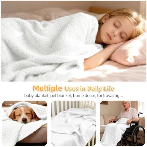 Aeelike Crochet Blanket Kit for Beginners, Easy Soft Crochet Kit, White - Image 5