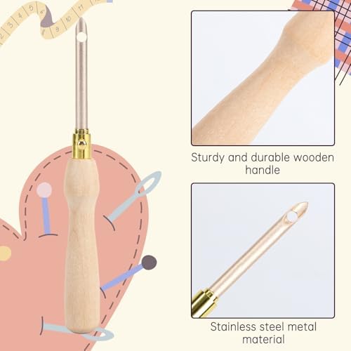 AUGSUN 13 Pcs Punch Needle Kit Embroidery Tool Set for Beginners Adults - Image 4
