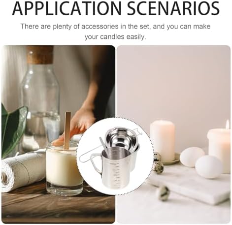 Hoement DIY Candle Making Kit with Soybean Wax Melting Cup and Pouring Pot Complete Candle Material for Adults and Beginners Clean Wax Pot Tool for Crafting - Image 6
