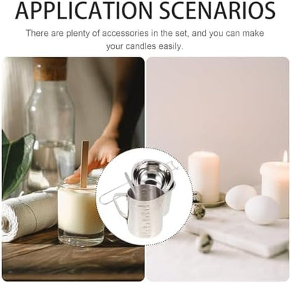 Hoement DIY Candle Making Kit with Soybean Wax Melting Cup and Pouring Pot Complete Candle Material for Adults and Beginners Clean Wax Pot Tool for Crafting - Image 6