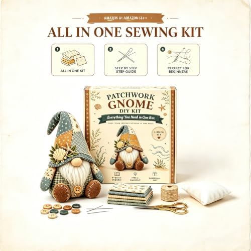 DIY Patchwork Animal Kit,Make Your own Cute Animals; Christmas Elf Patchwork Kit; Suitable for Adults and Beginners as a Sewing Project; Perfect for Home Decor and Gifts (Blue Snowflake) - Image 3