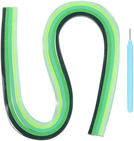 MECCANIXITY Paper Quilling Kit, 21.3 Inch 3mm Paper Quilling Strips with Blue Pen for Beginners DIY Hand Crafts Teaching Tools Flower Decoration(Green, Pack of 120) by MECCANIXITY