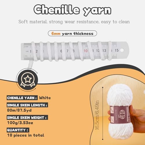 LUNARM Chenille Yarn for Crochet Knitting Chunky Blanket Velvet Yarn - Image 6