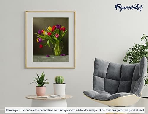 Figured'Art Paint by Numbers for Adults Multicolored Flowers 16"x20" - Craft Art Painting DIY Kit Rolled Canvas Without Frame - Image 4