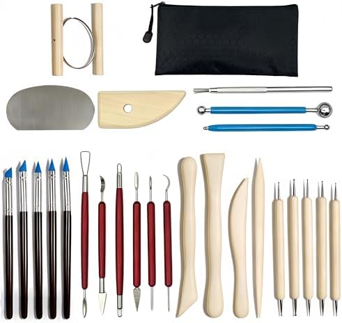 DaChihSheng 27 Pcs Clay Tools Kit Pottery Tools Polymer Clay Sculpting Tools Kit for Carving Air Dry Clay Tools Set for Adults Clay Sculpting Tools Ceramic Tools Graving Tools use for DIY Handicraft by Unknown