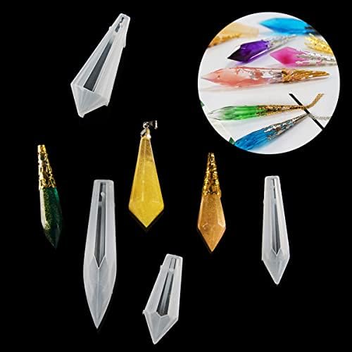 Suhome Crystal Resin Molds,15 PCS Silicone Molds for Resin, Pendulum Resin Pendant Molds for Making Necklace, UV - Image 6