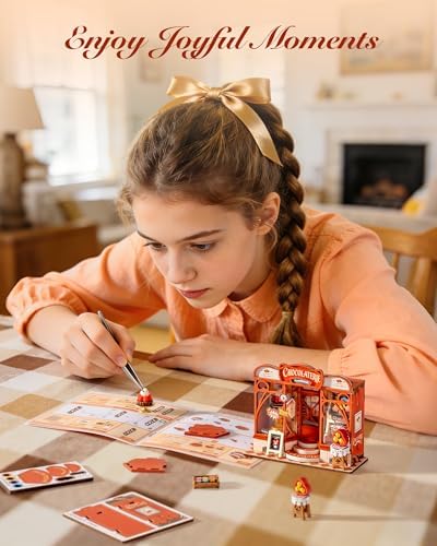 Rolife DIY Miniature House Kit 1:32 Chocolate Shop Diorama Dollhouse Tiny House Model Building Set, Hobby Crafts for Adults Gifts for Him Her - Image 4