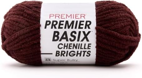 Premier Basix Chenille Brights, Chocolate, Super Bulky Weight, 5.3 oz,75yd by Premier