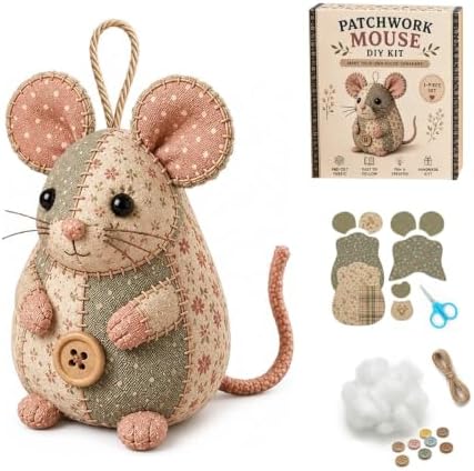 Patchwork Mouse DIY Sewing Craft Kit - Floral Fabric (Set C) by Unknown