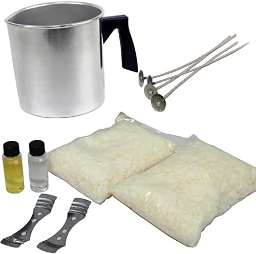 Soy Candle Making Kit & Supplies: Complete DIY Set with 2 LB Soy Wax, Vanilla & Lavender Scents, Wicks + Holders & Pitcher by DIYGateway