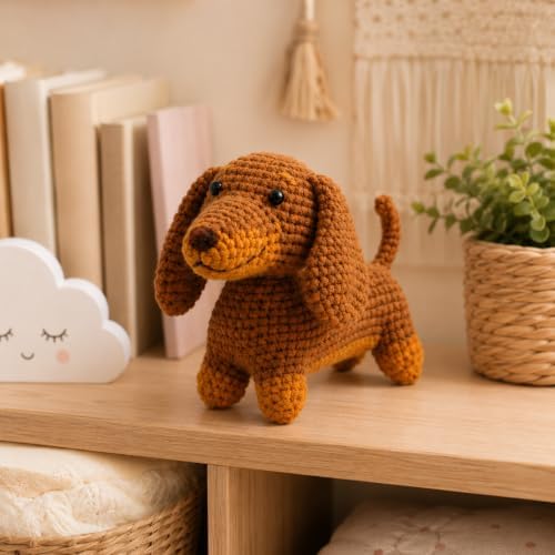 Nikolle Dachshund Crochet Kit for Beginners, Amigurumi Animal Craft Kit - Image 7