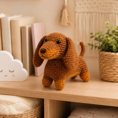 Nikolle Dachshund Crochet Kit for Beginners, Amigurumi Animal Craft Kit - Image 7