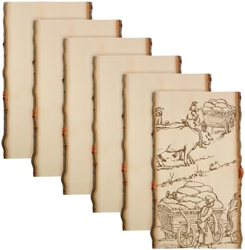 Briwooody 6 Pack Live Edge Wood Slab Unfinished Wood Boards, 11 x 7-9 Inch by Briwooody