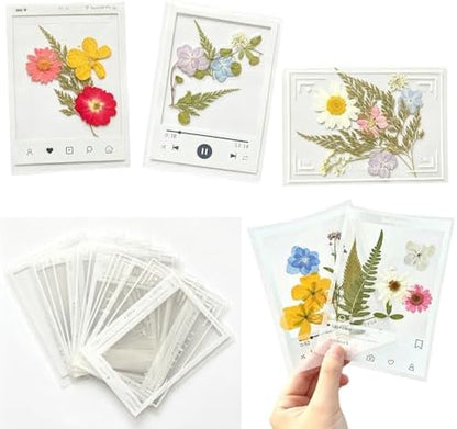 Transparent Dried Flower Bookmarks, 40Pcs DIY Handmade Dried Flower Bookmark kit, Clear Acrylic Photo Frame Page Markers for Reading Lovers, Adults and Kids, 20 Designs, 3.9" x 5.5" (40, PCS) by WelcometoLEIAIRUI