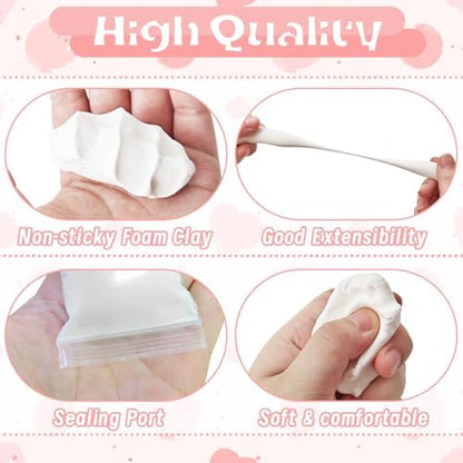 24 Pack White Air Dry Foam Clay,8.5oz DIY White Model Clay,Soft Bulk Modeling Foam Clay for Gift,Rewards,Arts & Crafts - Image 3