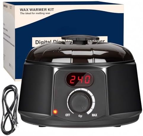 Haccah Professional Wax Warmer for Candle Making, Digital 16oz Wax Melting Pot with See Through lid, Candle Warmer for Adults, Beginners, Including Stove, Spoon, Gloves, Heat-Resistant pad by CandleMakingKits