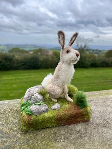 Wizardi Beginner Needle Felting Kit for Adults - Mountain Hare. Animal Felting Kit 16cm Tall. Felting Tools. Wool Felting Supplies. Felt Crafts. Wool Felt. The Makerss - Image 2