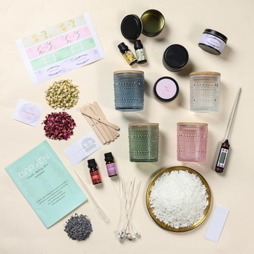DARJEN Candle Making Kit for Adults, 8 Jars & Tins Soy Wax Scented DIY Set - Image 3