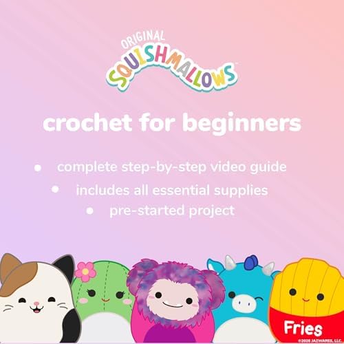 Original Squishmallows™ Crochet Kit – Sunny Bag Charm, Bumblebee Crochet Kit for Beginners with Yarn, Starter Hooks, Step-by-Step Tutorials, DIY Craft, Great Teen Gifts - Image 7