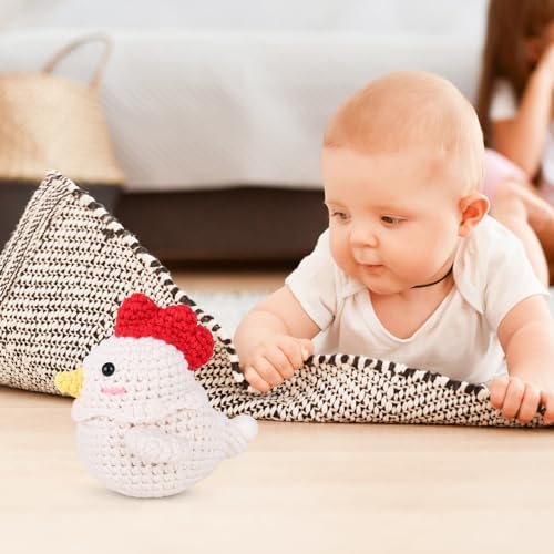 Crochetta Crochet Kit for Beginners, Squeeze Bubble Amigurumi Crocheting Kits w Step-by-Step Video Tutorials, Knitting Starter Supplies for Adults Kids, Anxiety Relief Bubble Chicken (40%+ Yarn) - Image 6