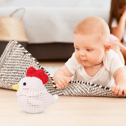 Crochetta Crochet Kit for Beginners, Squeeze Bubble Amigurumi Crocheting Kits w Step-by-Step Video Tutorials, Knitting Starter Supplies for Adults Kids, Anxiety Relief Bubble Chicken (40%+ Yarn) - Image 6