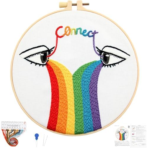 Crafmanoe Hand Embroidery Kits for Beginners Adults, LGBT Embroidery Starter Kit, Stamped Cross Stitch Kits for Beginners Adult Craft Kits for Women, Entire Set of Embroidery Supplies & Video Tutorial by Unknown