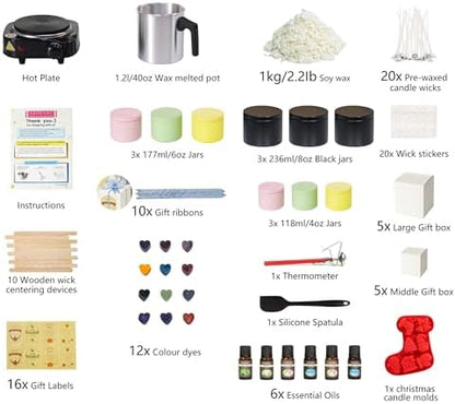 Candle Making Kit for Adults with Hot Plate, Complete Homemade Candles Kit - Image 2
