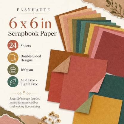 Boho Scrapbook Paper Pad 6x6 Double Sided, Bohemian Patterned Paper Pack - Decorative Craft Cardstock & Scrapbooking Supplies for Card Making, Junk Journal Ephemera, Mini Albums - Image 2