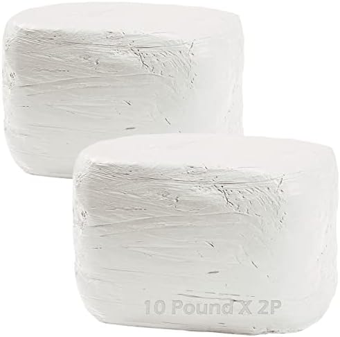 ReArt Natural Air-Dry Clay, Pottery Clay, All-Purpose Modeling Clay 20lbs for Sculpting, Hand Modeling and Throwing (White) by ReArt