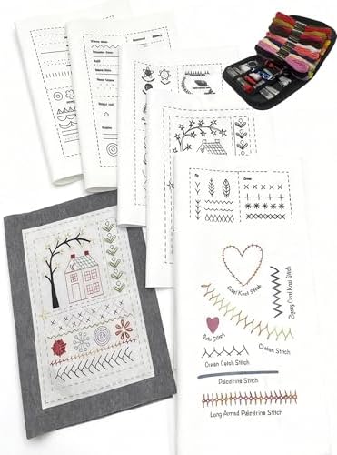 Henmanye Embroidery Stitch Book Kit：All-in-One DIY Craft Set for Beginners by Unknown