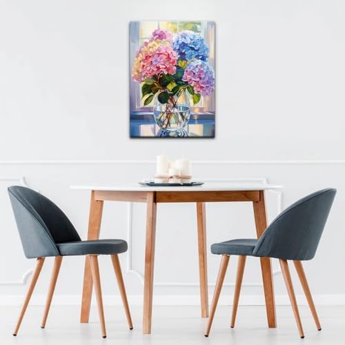 Natuyalo Paint by Numbers Kit for Adults Framed - Colorful Flowers Paint by Number on Canvas with Frame, Vase DIY Acrylic Painting by Number Ideal Gift Home Wall Decor (12x16 Inch) - Image 3