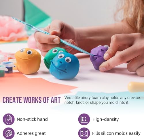 CALPALMY Air Dry Clay, 24-Pack Colors Moldable Cosplay Foam Clay for Kids Gifts Partty and School Project Supplies, Perfect for Crafts Sculpting and Artistic Projects (8.5oz/Pack) - Image 3