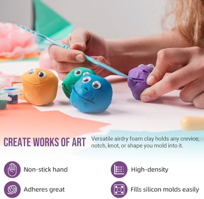 CALPALMY Air Dry Clay, 24-Pack Colors Moldable Cosplay Foam Clay for Kids Gifts Partty and School Project Supplies, Perfect for Crafts Sculpting and Artistic Projects (8.5oz/Pack) - Image 3