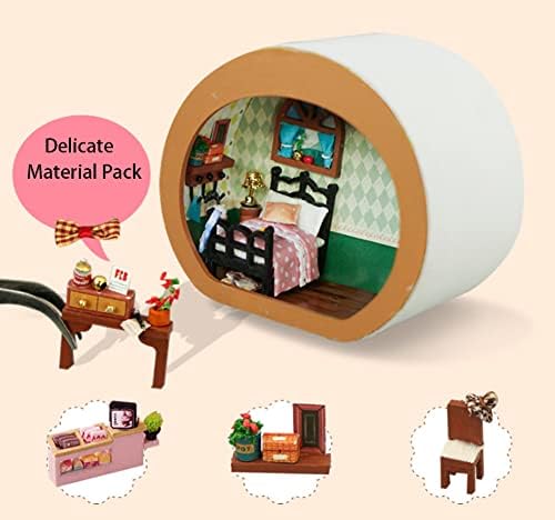 3D Wooden Book Stand Puzzle DIY Dollhouse Wood Nook Model Building Kit with LED Light for Teens and Adults to Build-Creativity Christmas Halloween - Image 3