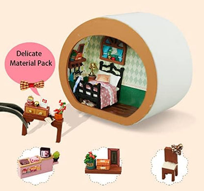 3D Wooden Book Stand Puzzle DIY Dollhouse Wood Nook Model Building Kit with LED Light for Teens and Adults to Build-Creativity Christmas Halloween - Image 3