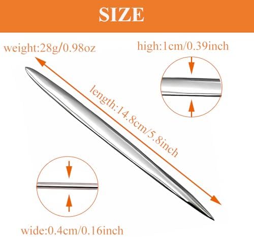 1 PCS Polymer Clay Needle Tools, Stainless Steel Scoring Sculpting Modeling Carving Tools for Feather Wire Texture Model Air Dry Clay Ceramic & Pottery Art Tool Supplies/5.8x0.39Inch/Silver - Image 2