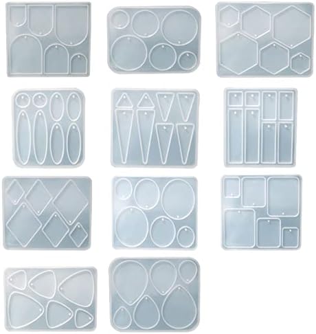 Jewelry Resin Casting Mold Fashion Pattern Necklace Pendant Earring Crystal Epoxy Kit Handmade Craft Silicone Necklace Pendant Molds for Resin Casting - Image 4