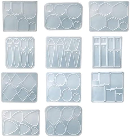 Jewelry Resin Casting Mold Fashion Pattern Necklace Pendant Earring Crystal Epoxy Kit Handmade Craft Silicone Necklace Pendant Molds for Resin Casting - Image 4