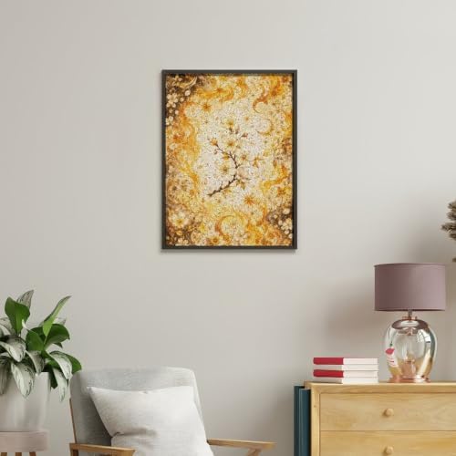 Bozfoxa Paint by Numbers Kit for Adults Beginner Golden Moon Floral - Image 4