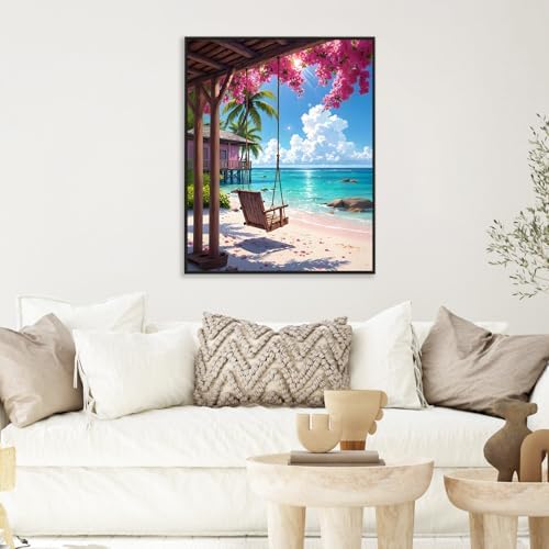 Paint by Numbers Kit for Adults, Tropical Beach Number Painting Canvas Kit - Image 6