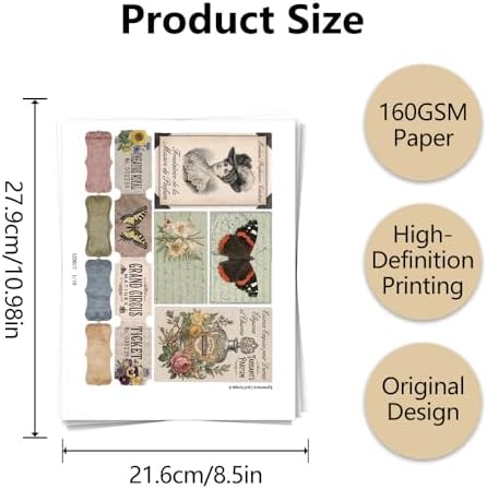 XINPOCUT Floral Folding Folio Junk Journal Kit,Folio Booklet Craft Kit, Junk Journal Kit, Scrapbooking Supplies, Journaling Decor, Mini Folio Writer Folder Project, Arts & Crafts Gifts - Image 3